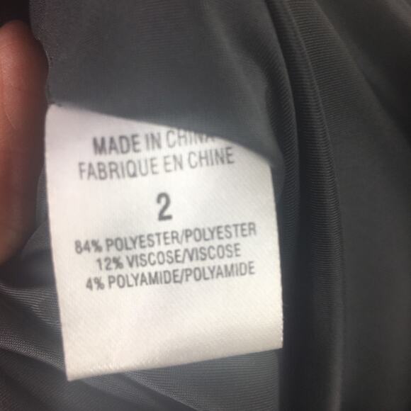 Theory Gray & Silver V Neck Fit & Flare   Dress  2 - Picture 7 of 7